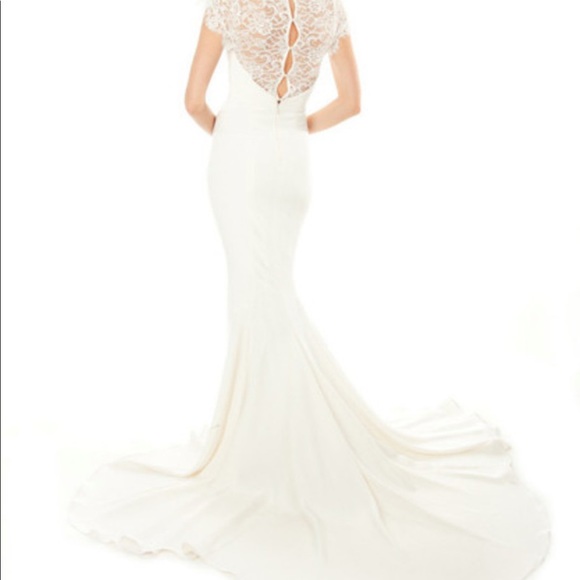 BHLDN Nicole Miller Gown “Lauren” Lace Back Bridal Wedding Gown - Picture 2 of 6